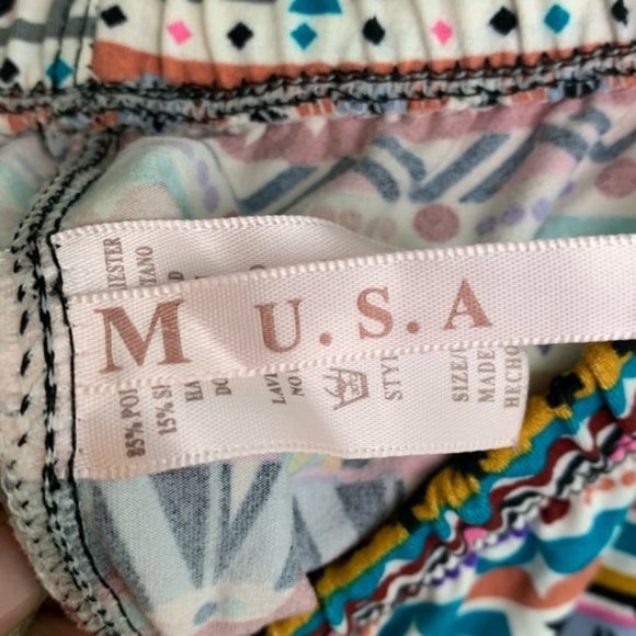 USA Brand Multicolor Abstract Design Leggings - Picture 3 of 6